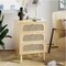 Mid Century Modern Night Stand Rattan Nightstand with Charging Station, 3 Drawers Bedroom Side Table Bohemian Design